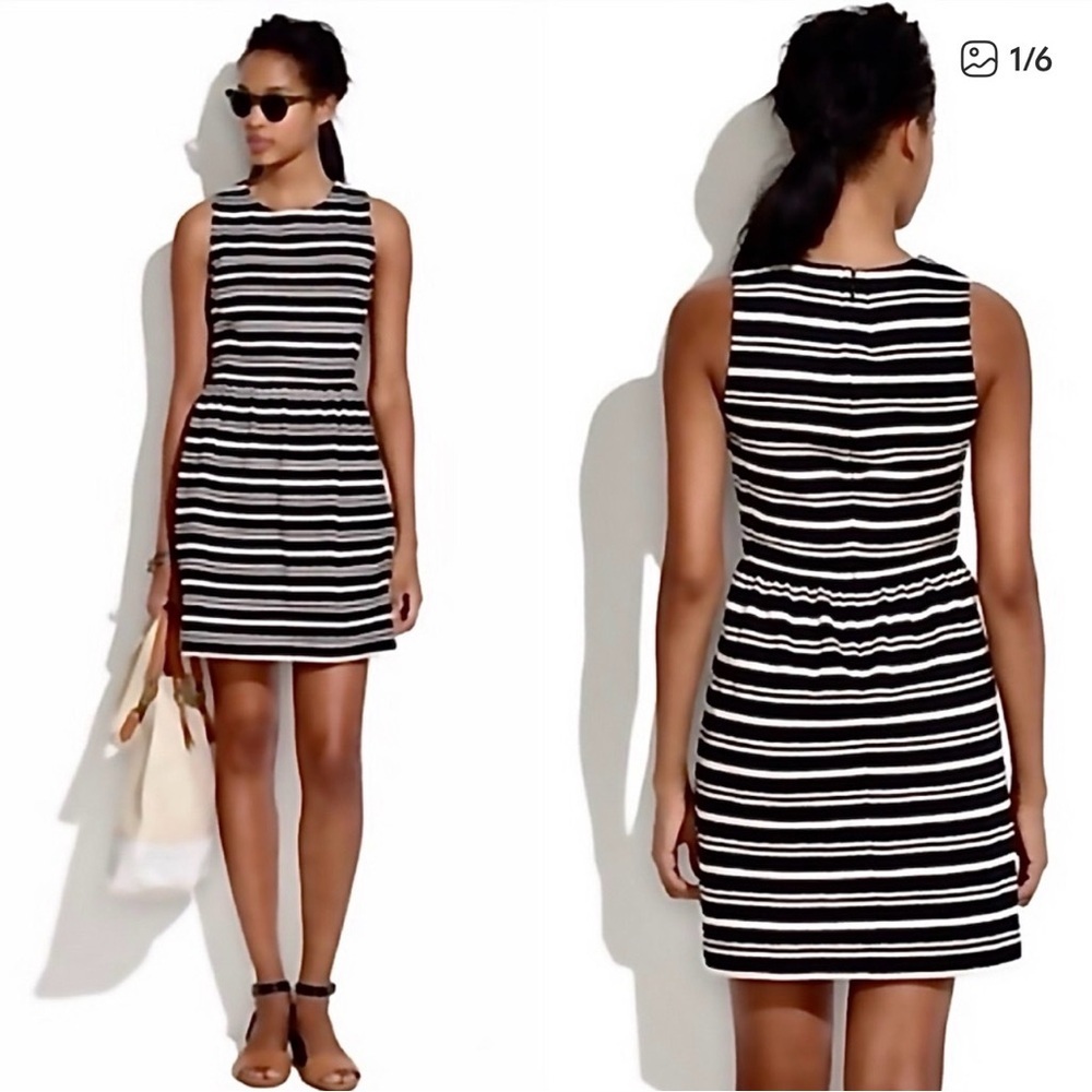 Madewell Black and White Sheath Dress